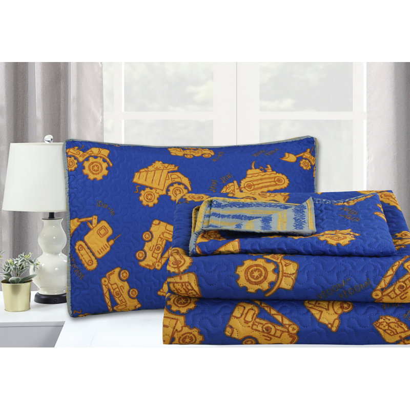 Rasheed Polyester Abstract Quilt, Full Quilt + 3 Standard Shams