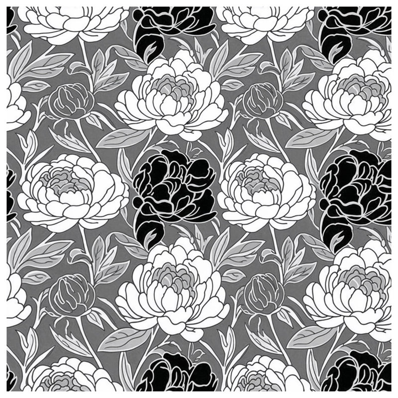 Housses de couette florales monochromes, Lit simple
