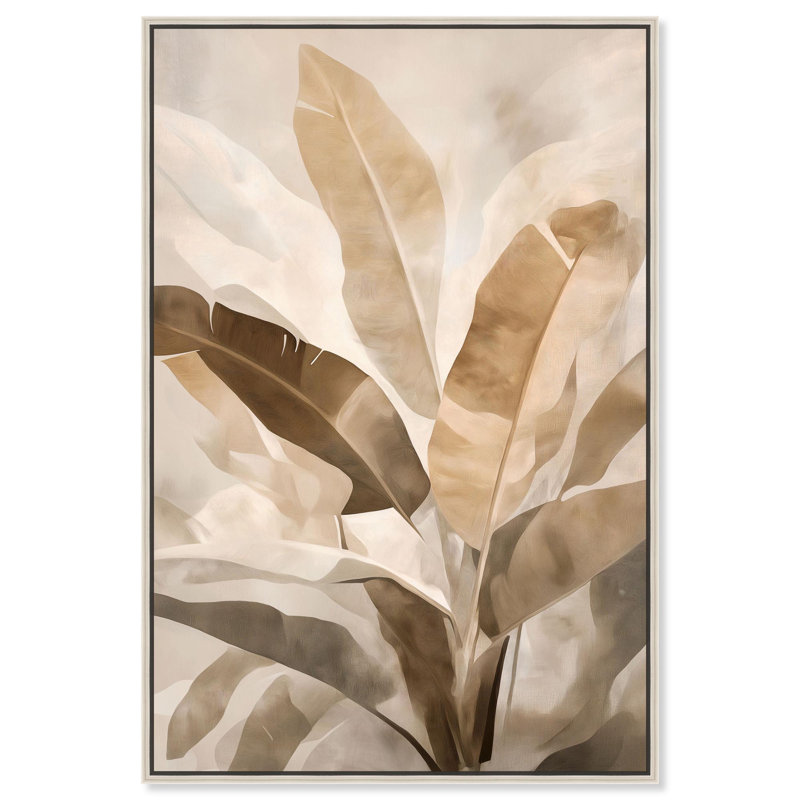 Golden Banana Grove I, reproduction d'art sur toile par Art Remedy, H 31 po x l 21 po, Cadre argenté