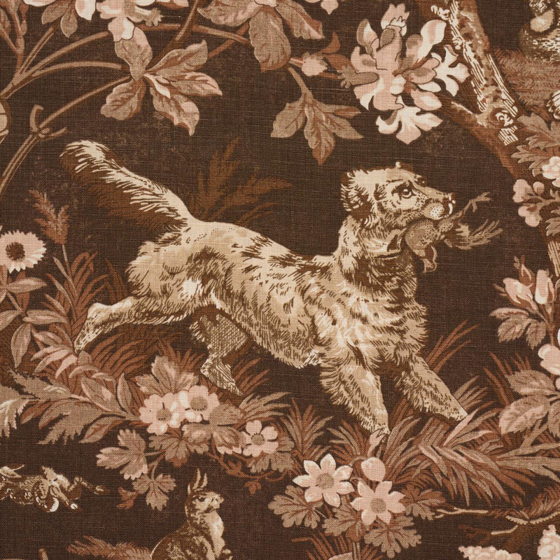 Hound Meadow Fabric, Sepia