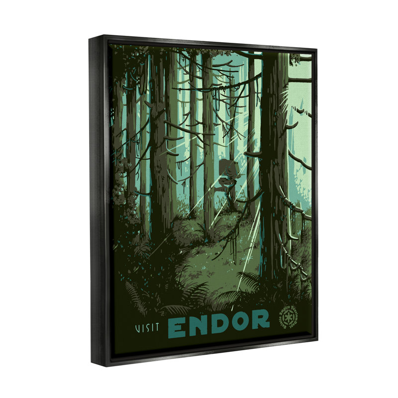 «Science Fiction Fantasy World Endor» par Matheus Lopes Castro - impression sur toile, Cadre flottant noir de jais
