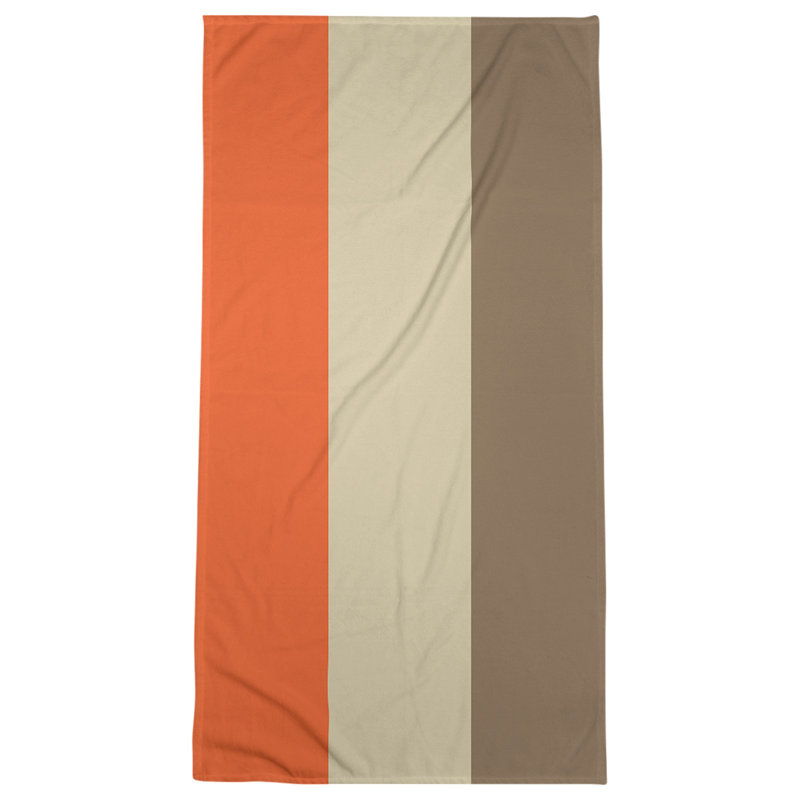 Beach Towel, Orange/Cream/Gold, Microfiber