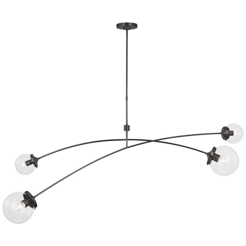 Prescott 4 - Light Chandelier, Clear, Bronze