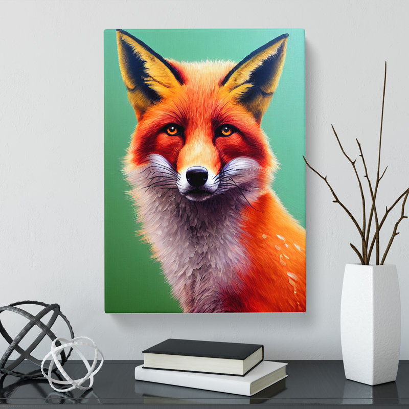Fox Acrylic - Wrapped Canvas, 76cm H x 50cm W x 3cm D