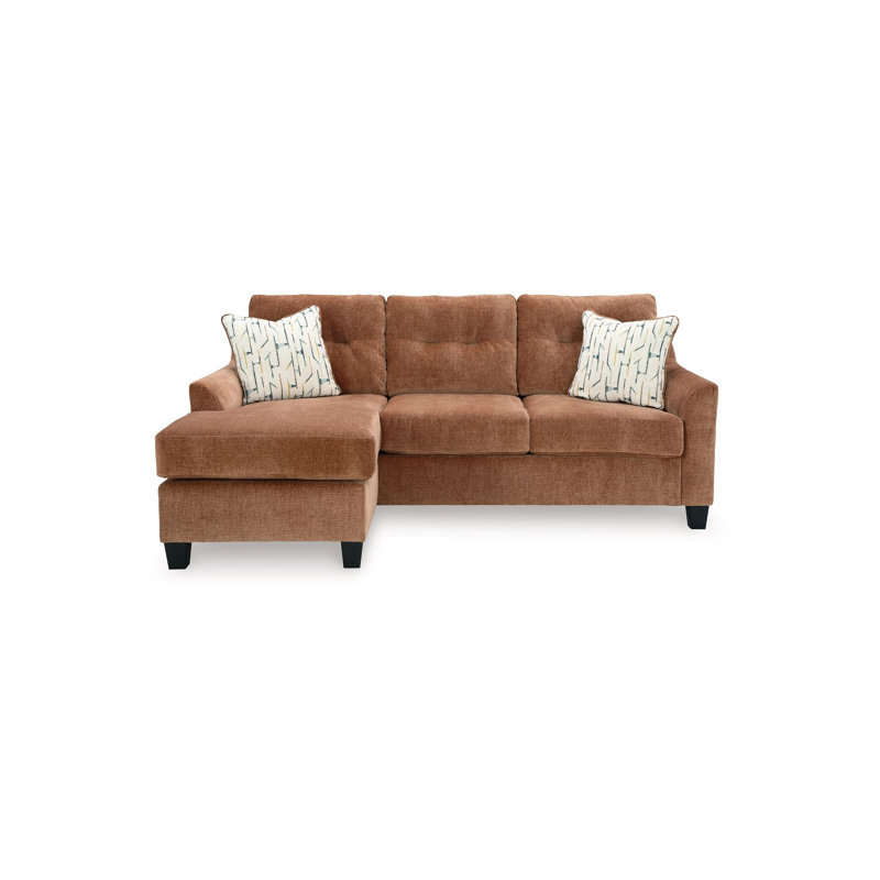 Emilia 2 - Piece Upholstered Sectional, Clay Brown Polyester Blend
