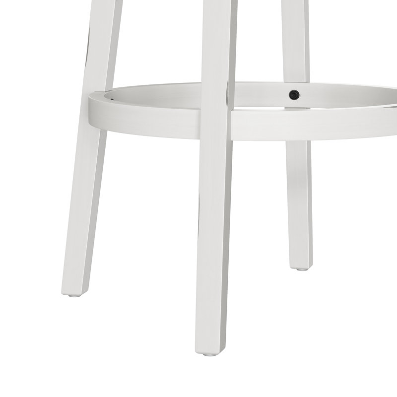 Authement Swivel Upholstered Counter Stool with Solid Wood Frame, Sea White, Bar Stool (30.25" Seat Height)
