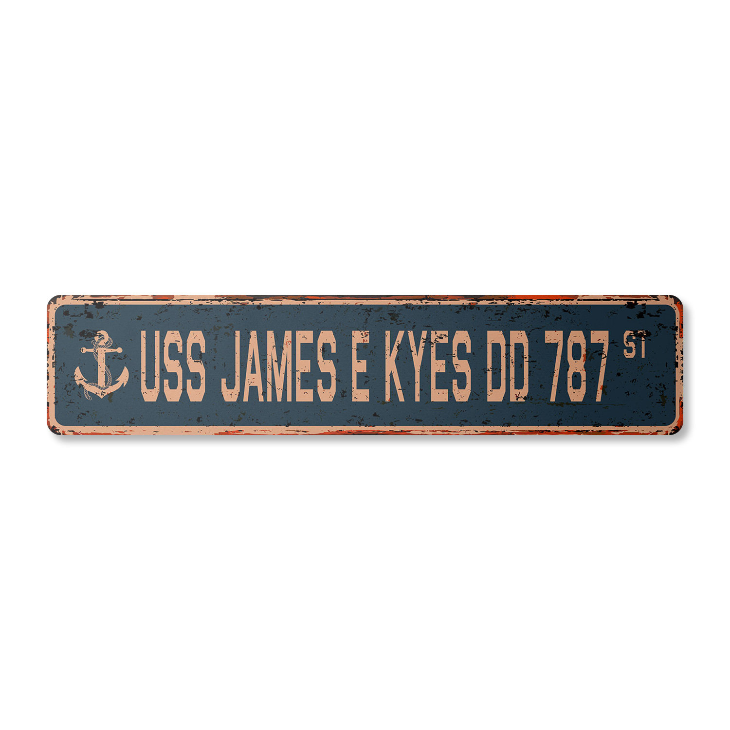 SignMission USS JAMES E KYES DD 787 Vintage Aluminum Street Sign us ...