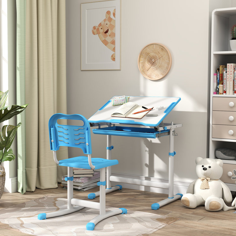 Ensemble de bureau et chaises pour enfants, Bleu