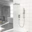 Système de douche carré de 12 pouces en nickel brossé - barre coulissante réglable, pomme de pluie avec soupape équilibrée et aspect portatif