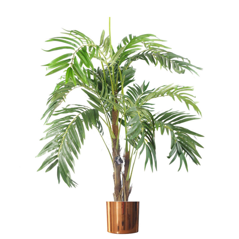 120cm Faux Palm Tree in Pot Liner, Gold