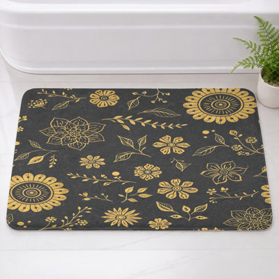 Tapis de bain à motifs floraux