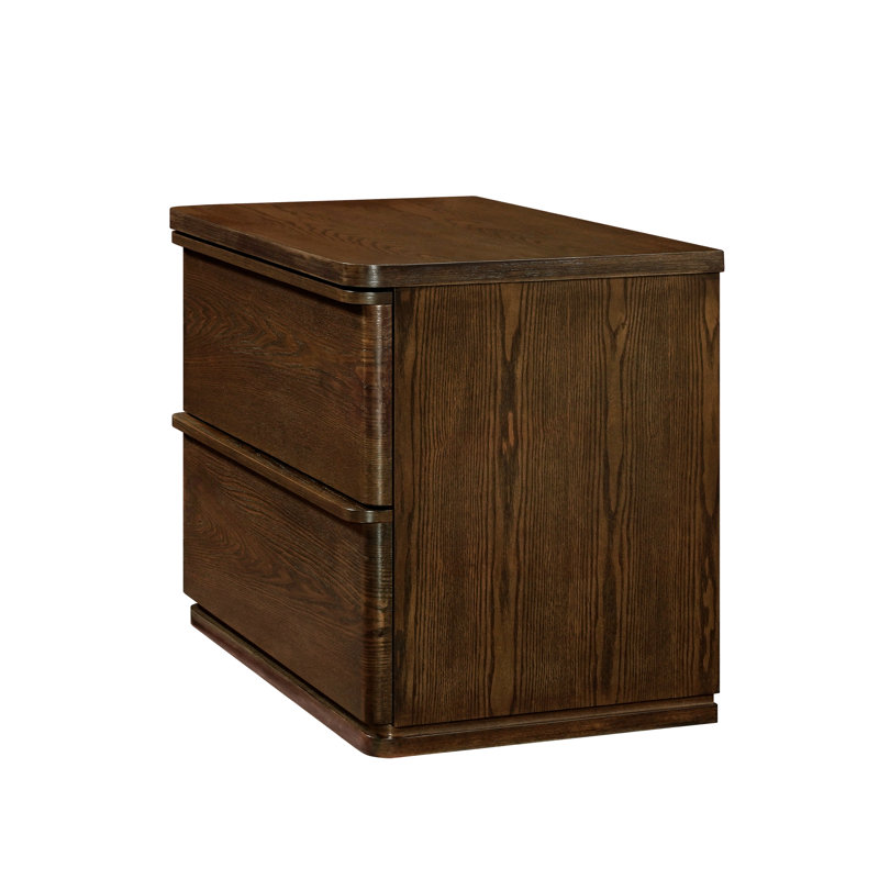 Baxtor 2 Drawer Walnut Nightstand, Walnut
