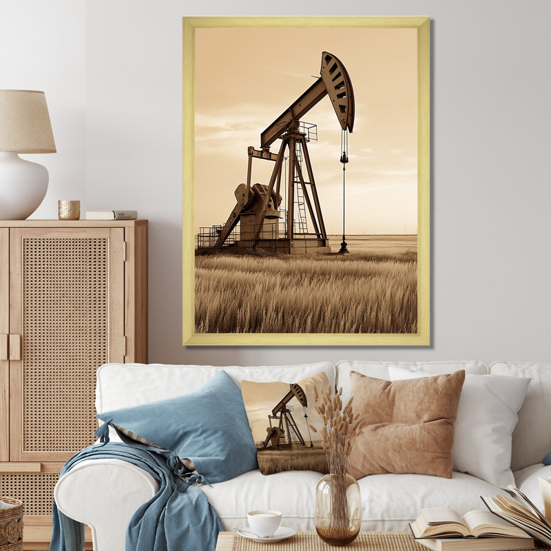 Impression sur toile, "Sépia", H 44 po x l 34 po x P 1,5 po, Cadre doré simple