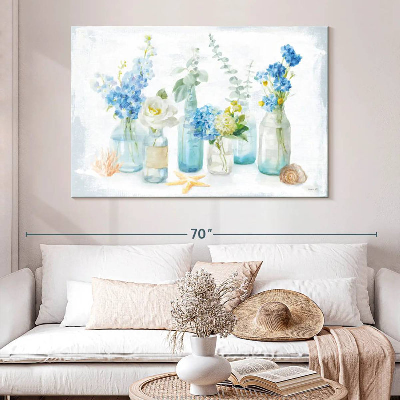 Beach Cottage Florals I, H 34 po x l 51 po