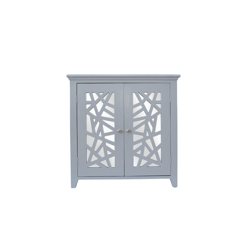 Armoire en bois massif avec miroir et tablette Larry