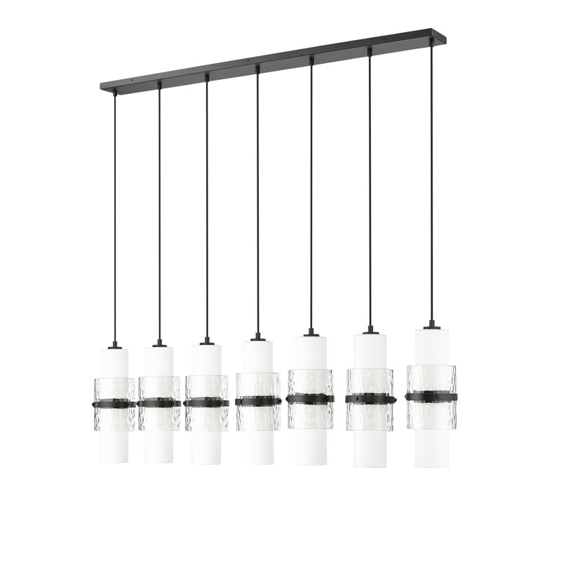 Lustre 7 lumières Bryelle, Noir mat