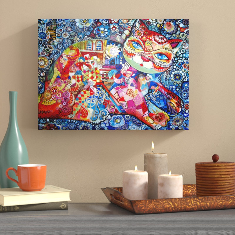 " Venice Cat " by Oxana Ziaka, 14" H x 19" W