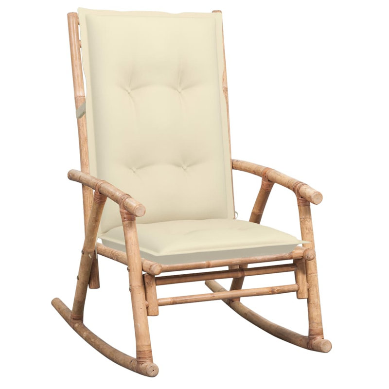 Chaise berçante avec coussin vidaXL, Crème
