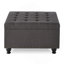 Grand repose-pieds de rangement carré avec pieds en bois-873345613
