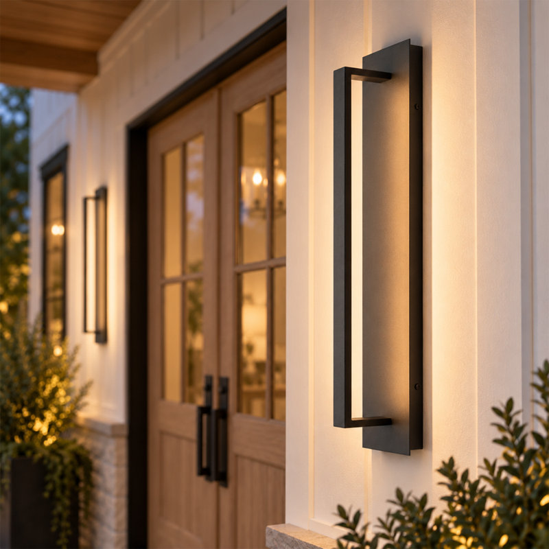 Black Modern Outdoor Led Wall Sconce, 31.5" H x 4.8" W x 4.3" D