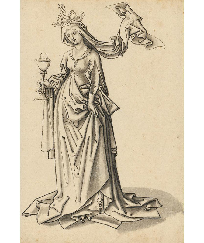 "St. Barbara" par Atelier de Hans Holbein l'Ancien - Toile tendue avec châssis, H 40 po x l 28 po