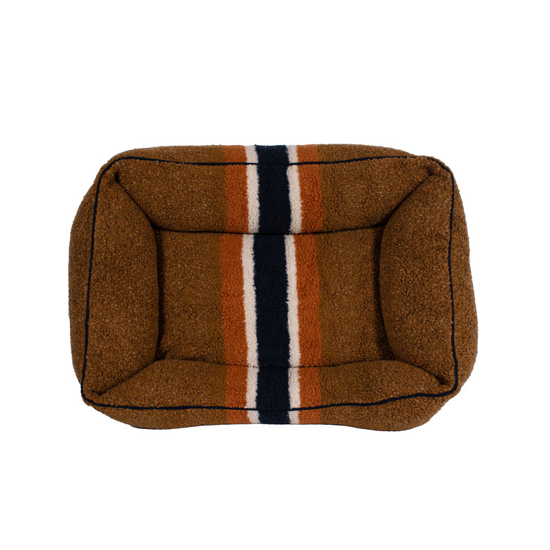 Kuddle Dog Bed Stripe, Medium (30" W x 24" D x 9" H), Rust