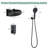 Modern Minimalist Concealed Shower System 2-function Set - Solid Brass Control Valve, Abs Overhead & Handheld Shower With Self-cleaning Silicone Nozzles