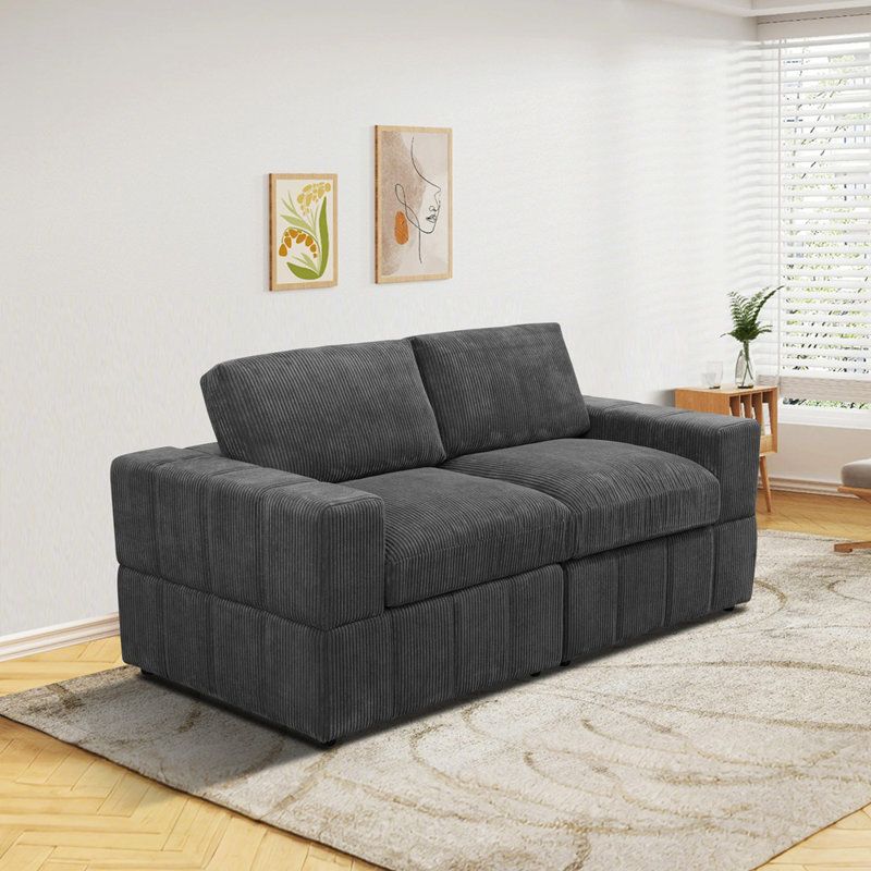 Ensemble de canapé modulaire 2 pièces en velours côtelé Presutto