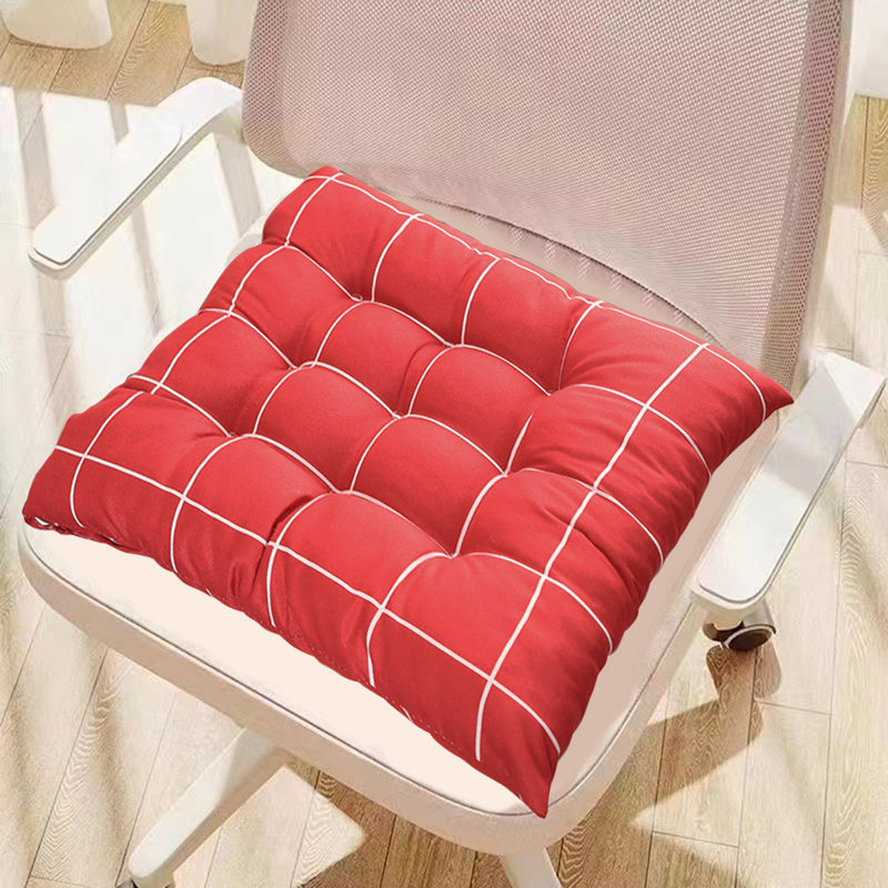 Seat Cushions For Home Use- Tufted Corduroy Floor Cushions For Living Room Tatami-16 Inch, Red