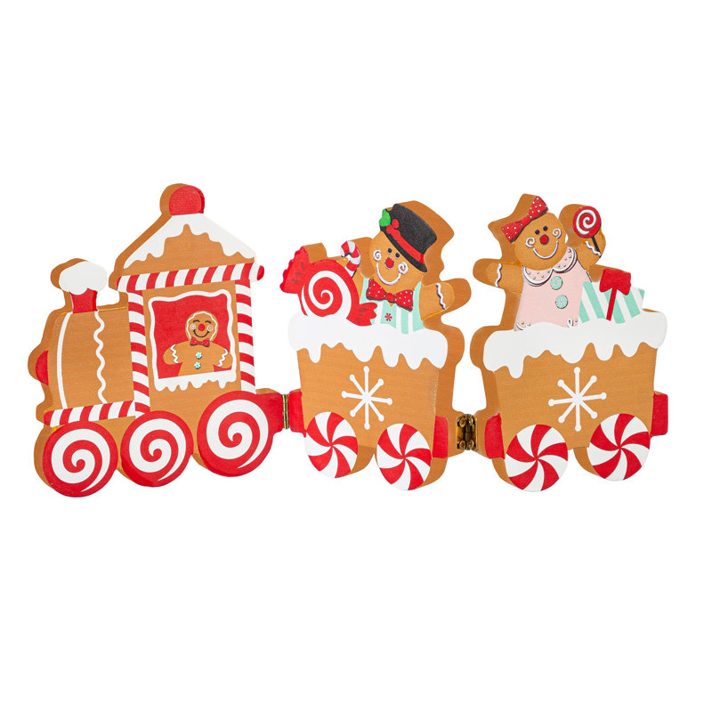 Décoration de table en bois Gingerbread Train, 11,25 po L