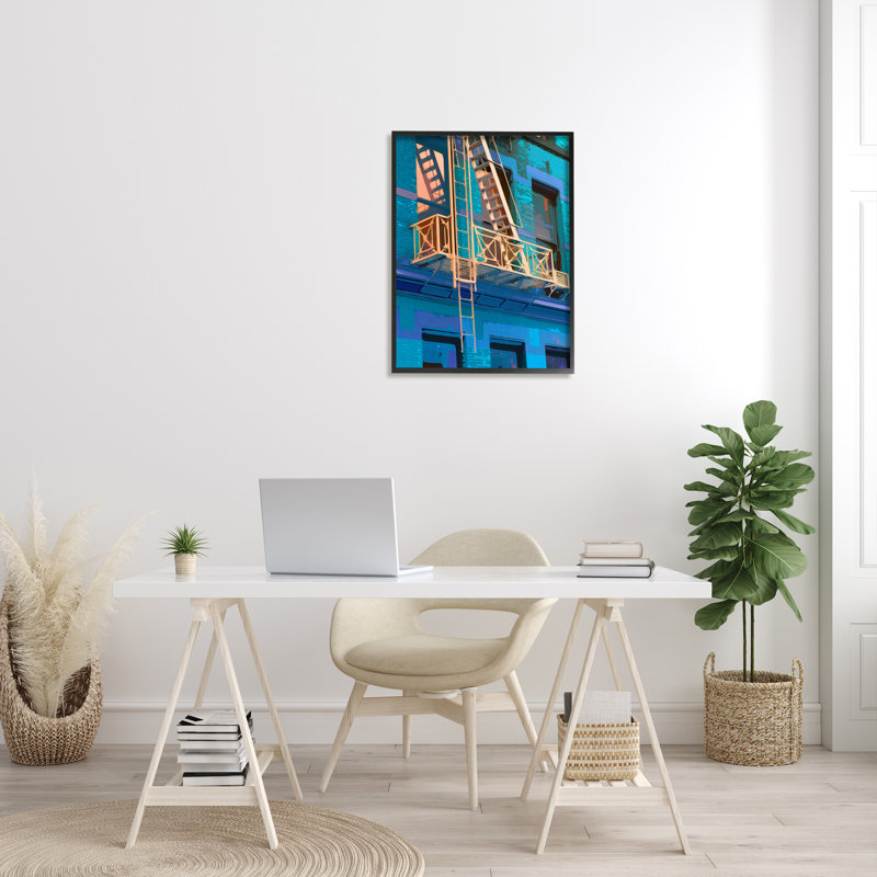 Urban City Architecture, Giclée encadrée noir minuit, H 30 po x l 24 po x P 1,5 po