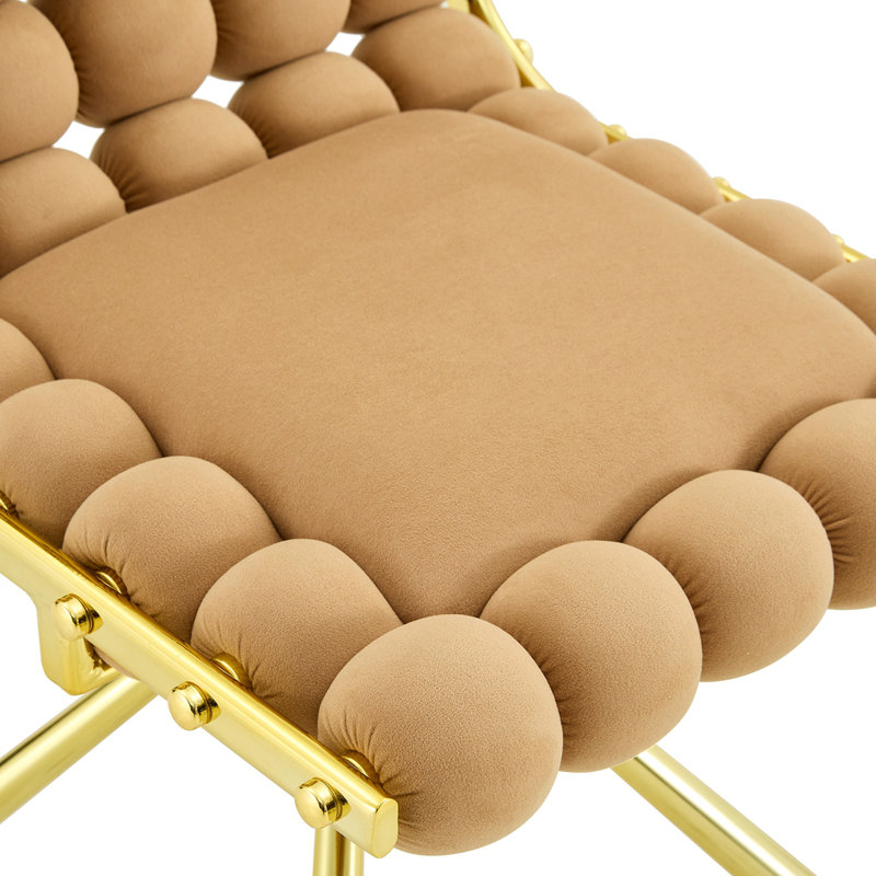 Ensemble de 2 chaises d'appoint Modern, Brown,Gold