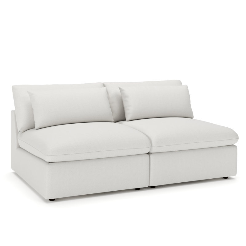 Canapé sans accoudoirs 2 pièces Remy, Natté Macarena beige