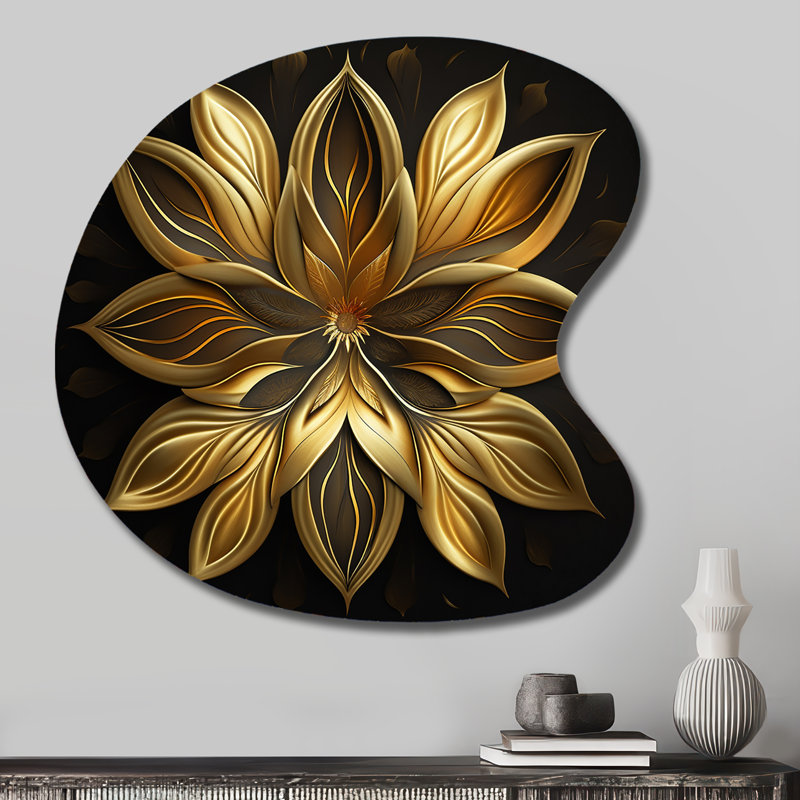 Diamant - art floral asymétrique en métal, H 27 po x l 27 po