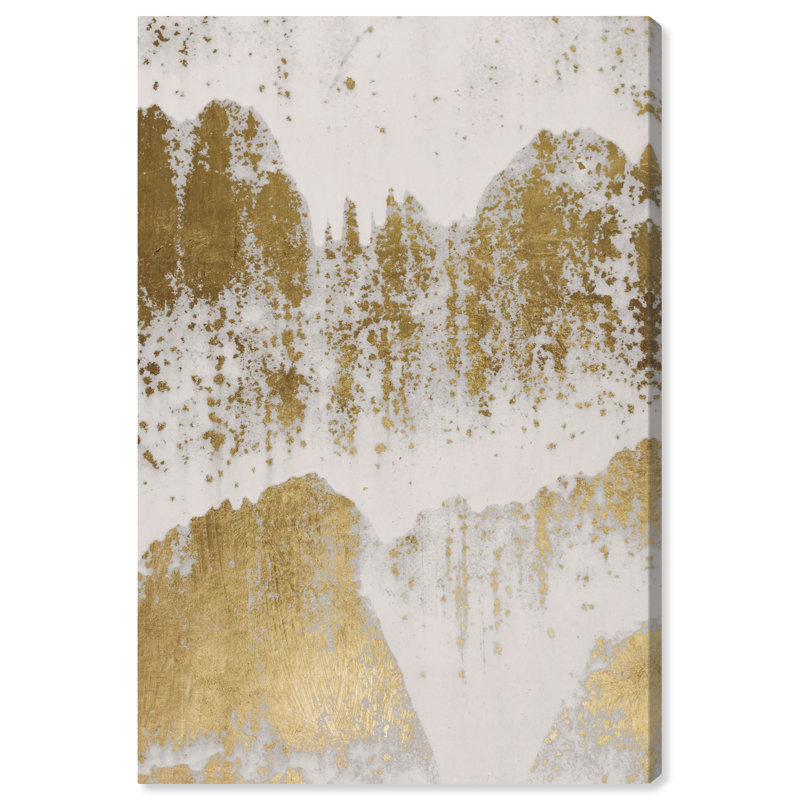 Abstrait, impression sur toile dorée et dorée abstraite, H 24 po x l 16 po x P 0,8 po