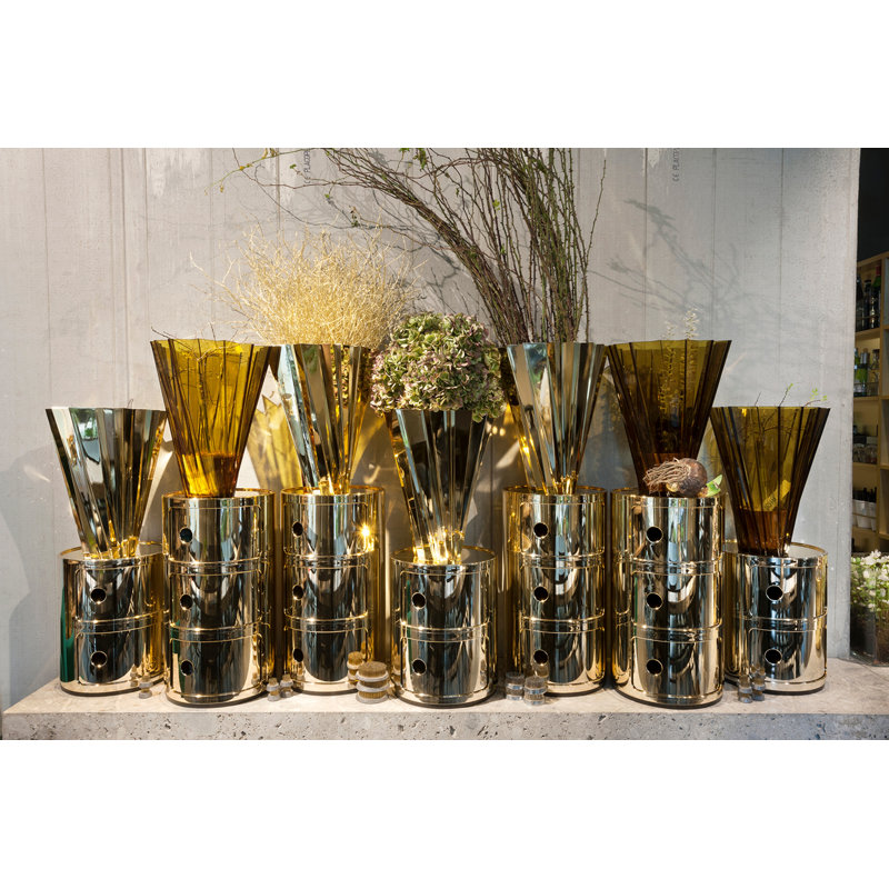 Shanghai Metallic Poly Methyl Methacrylate Table Vase, Gold