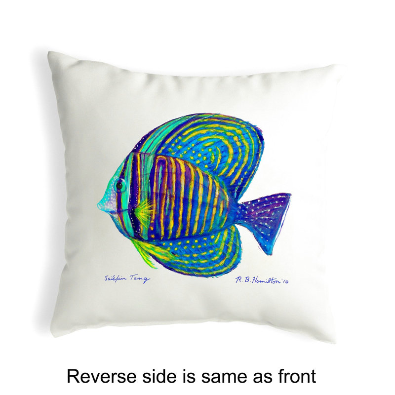  Housse et insert de coussin décoratif carré Sailfin Tang, Blanc