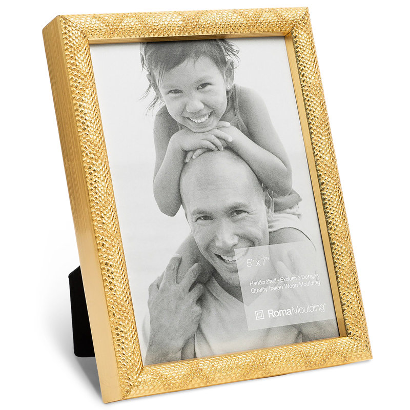 Wood Embossed Picture Frame, 8" x 10", Gold