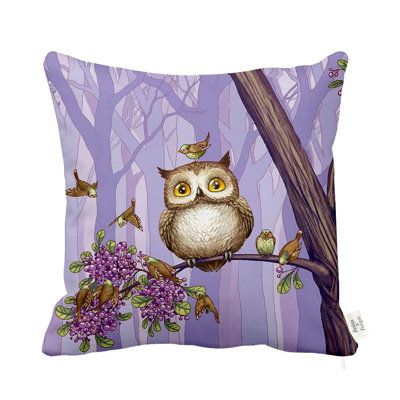 Housse et insert de coussin carré hibou