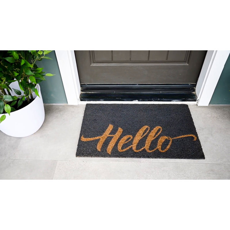 Gray Coir Non-Slip Outdoor Welcome Doormat