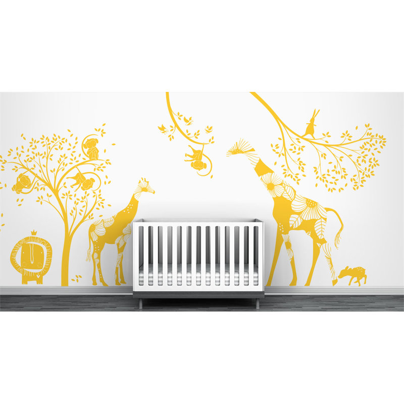 Décalcomanie murale jungle baby, Jaune