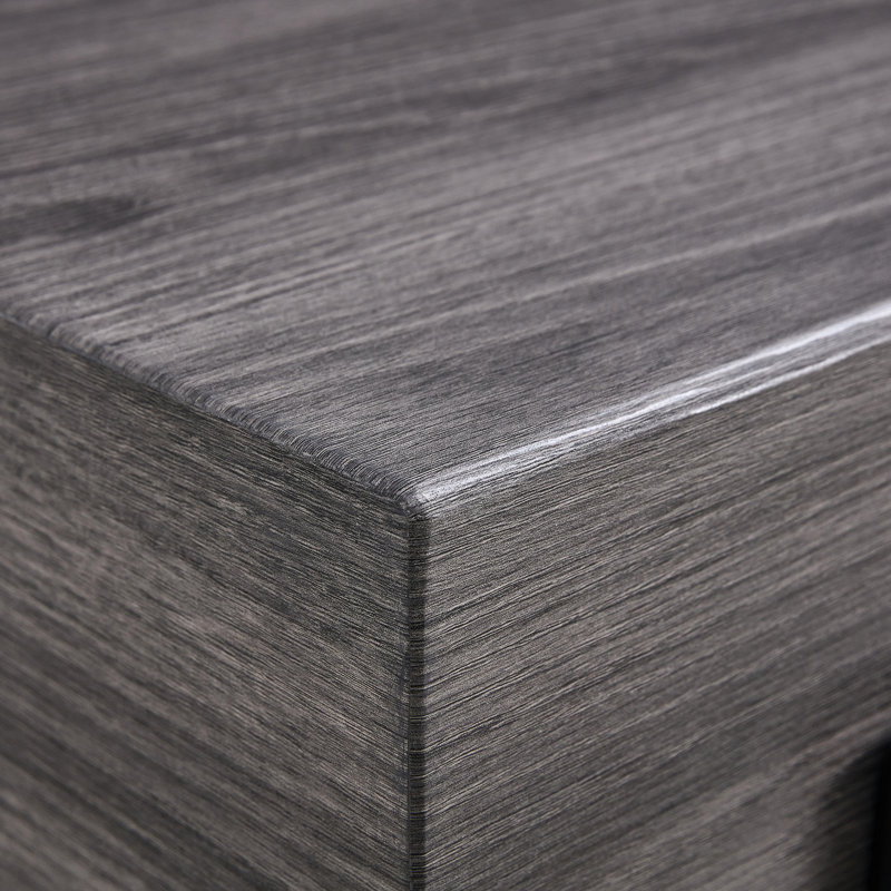 Table basse rustique grise avec pieds en métal noir - idéale pour tous les espaces