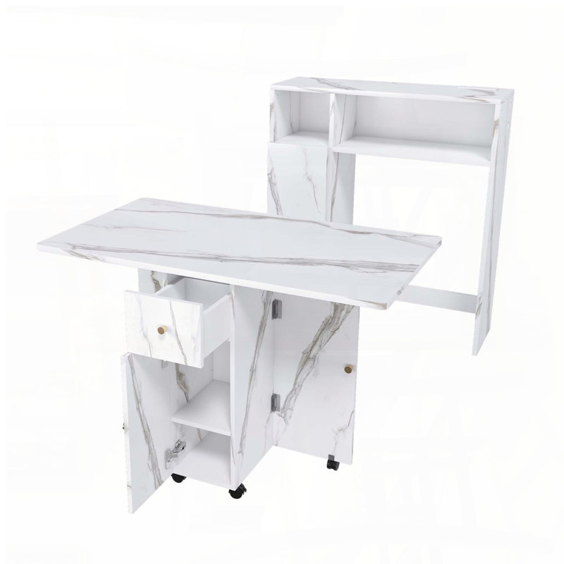 Table de salle à manger pliante multifonctionnelle avec buffet mural