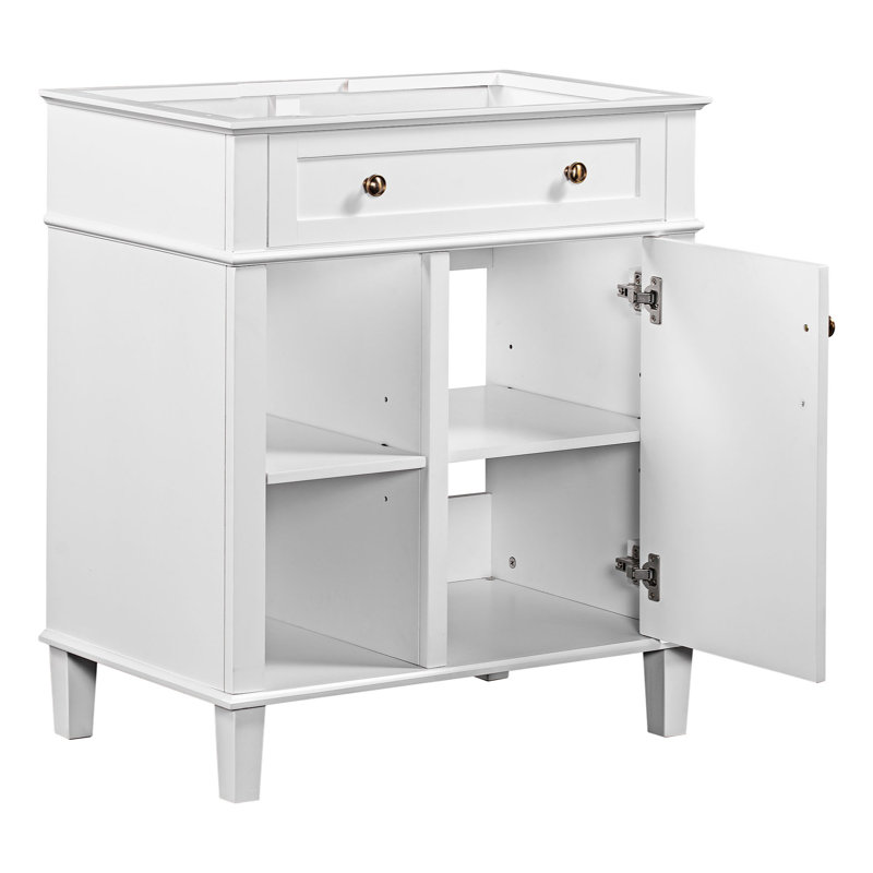 Single Bathroom Vanity Base Only in White