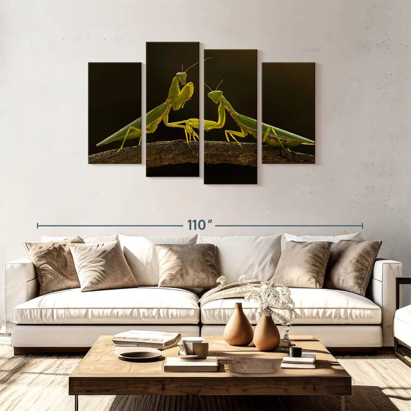 Brampt Praying Mantis Duo, 48" H x 75" W