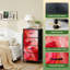 Commode 4 tiroirs pour chambre à coucher Marbre rouge or Peinture abstraite à motifs tourbillonnants Petite commode à vêtements haute pour organisateurs de placard