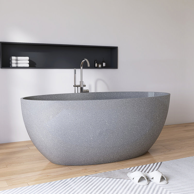  Baignoire de trempage autoportante 63 po. X 31 po. Terrazzo
