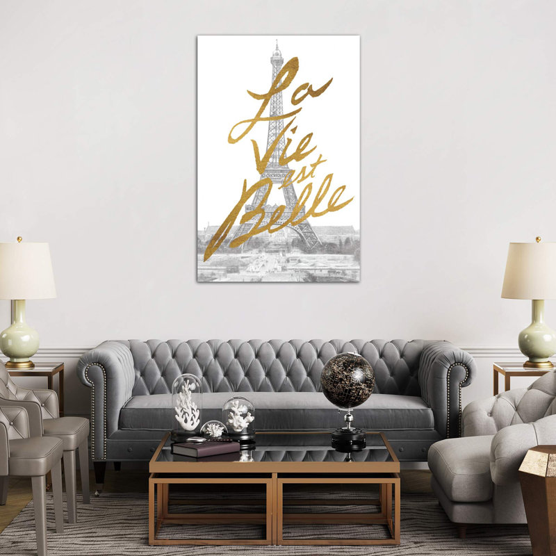 Gilded Paris - Wrapped Canvas Print, 66.04 cm H x 45.72 cm W x 1.91 cm D