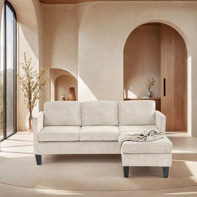 Canapé en L avec cachemire rembourré: design multifonctionnel, apparence de luxe moderne - idéal pour les salons, les appartements - facile à assembler et à entretenir