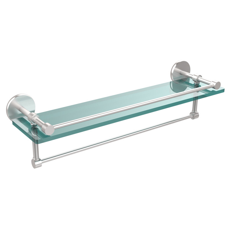 Dalston Bracket Shelf with Towel Bar, Satin Chrome